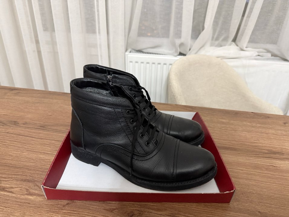 Siyah Erkek Deri Bot - Görsel 3
