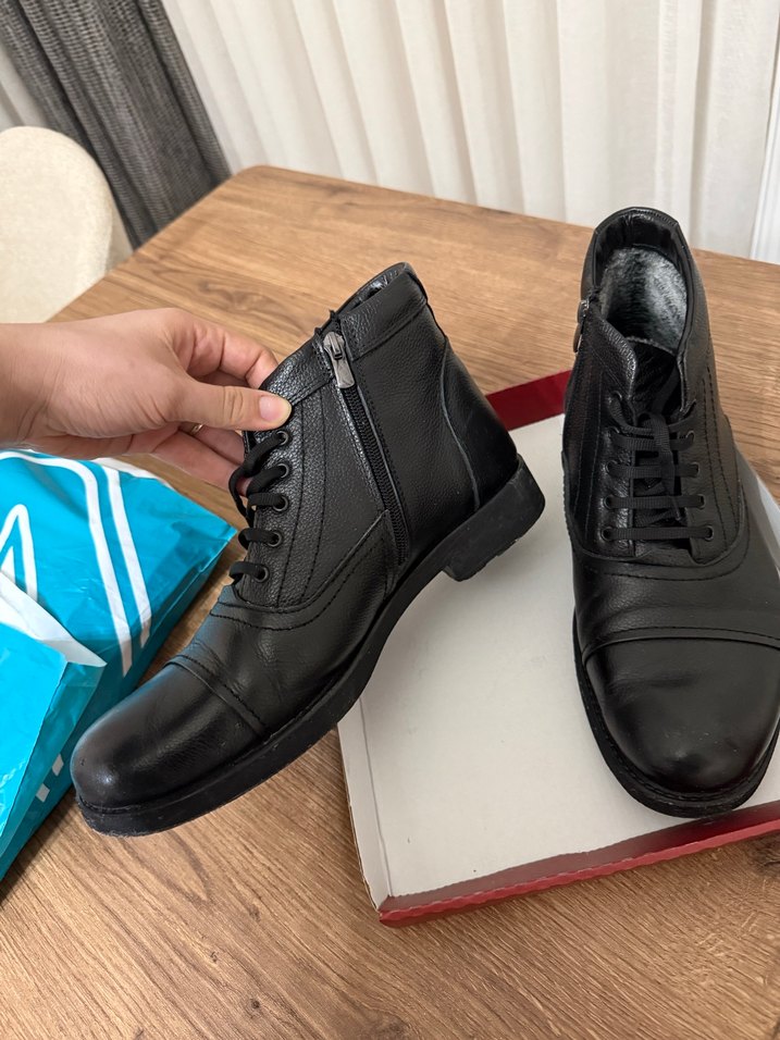 Siyah Erkek Deri Bot - Görsel 4