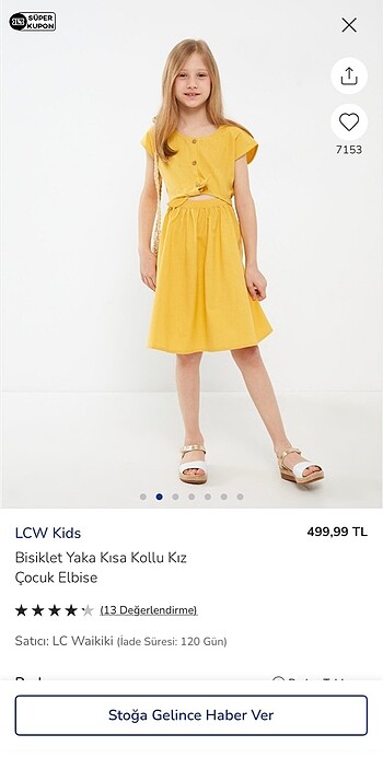 Lc Waikiki Kız Çocuk Elbise