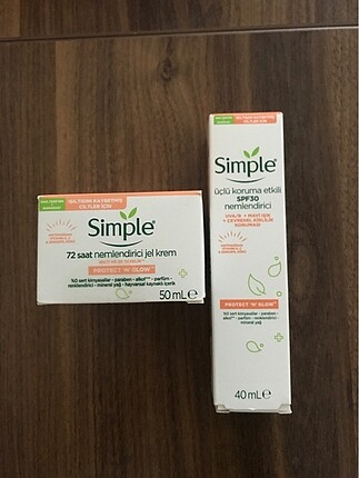 Simple glow nemlendirici jel krem ve spf nemlendirici