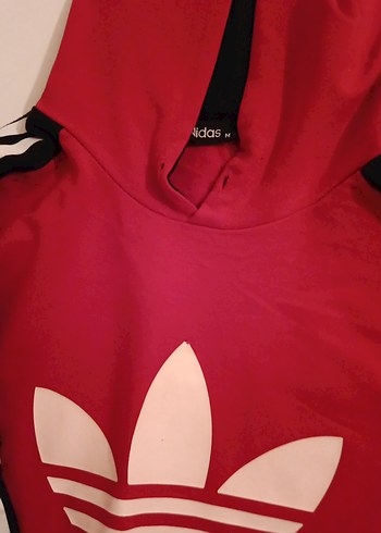 Kırmızı Adidas Baskılı Erkek Sweatshirt - Görsel 3