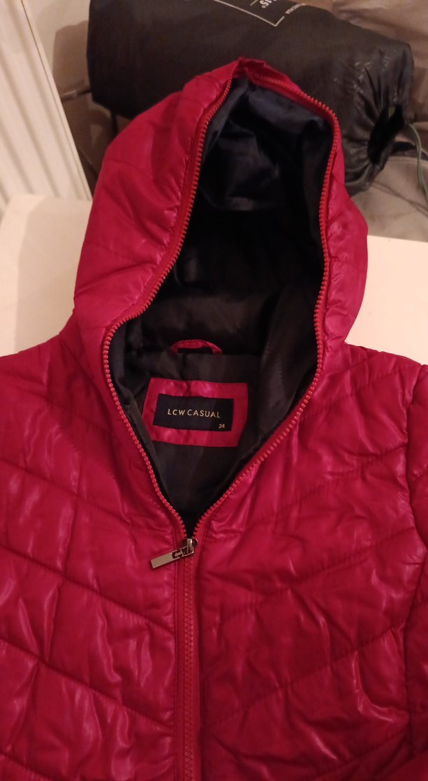 Bordo Fermuarlı Kadın Kışlık Mont - Görsel 2