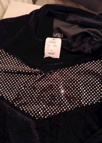 Uzun Kollu Siyah Kadife Tunik - Görsel 3