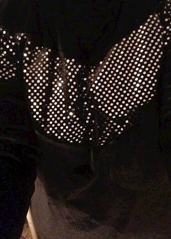 Uzun Kollu Siyah Kadife Tunik - Görsel 7