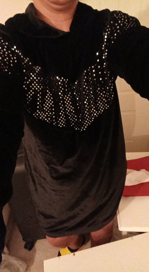 Uzun Kollu Siyah Kadife Tunik - Görsel 5