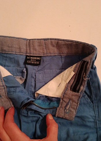 Erkek Mavi Denim Pantolon, Kemerli, Normal Boy - Görsel 5
