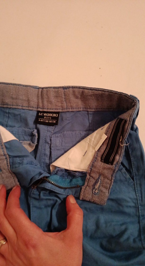Erkek Mavi Denim Pantolon, Kemerli, Normal Boy - Görsel 5