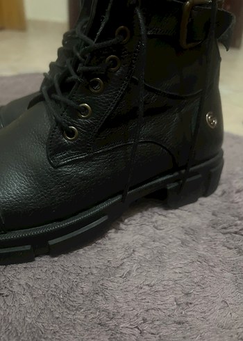 Siyah Deri Erkek Bot - Görsel 2