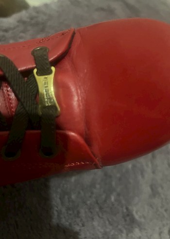 Kırmızı Deri Dolgu Topuklu Kadın Bot - Görsel 4