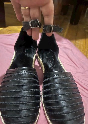 Kadın Siyah Pileli Dolgu Topuk Espadril - Görsel 2