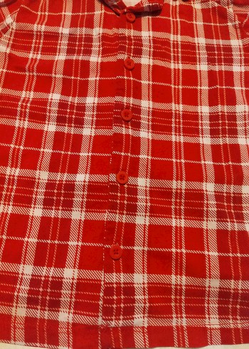 24-36 Ay Beden Kırmızı Ekose kız Pijama Takımı