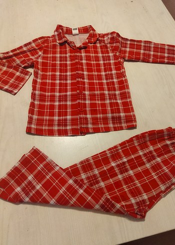 Kırmızı Ekose kız Pijama Takımı
