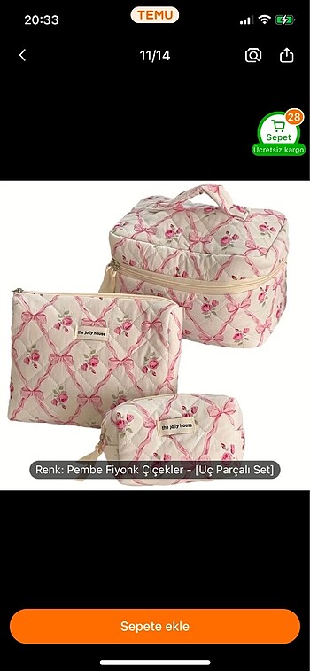 3lü organizer çanta
