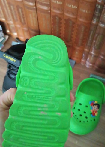 erkek Bebek bot 
Yeşil Baskılı Erkek Çocuk Terliği Velcro - Görsel 7