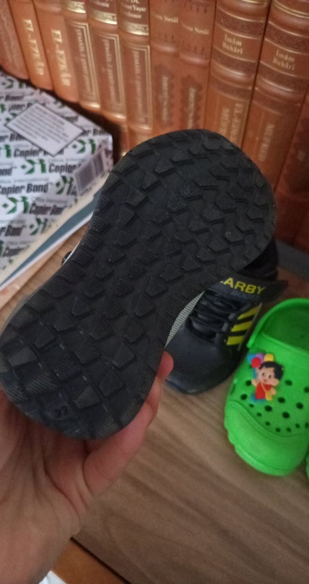 erkek Bebek bot 
Yeşil Baskılı Erkek Çocuk Terliği Velcro - Görsel 5