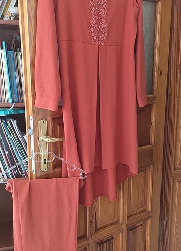 Tunik pantolon takım  üstte duruşu ikinci fotodaki gibi  - Görsel 5