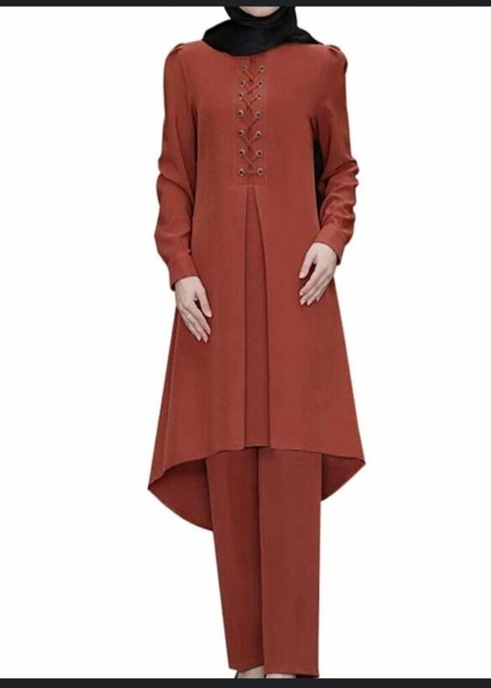 Tunik pantolon takım  üstte duruşu ikinci fotodaki gibi  - Görsel 2