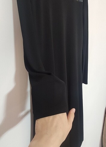 Deri detayli sandy elbise - Görsel 5