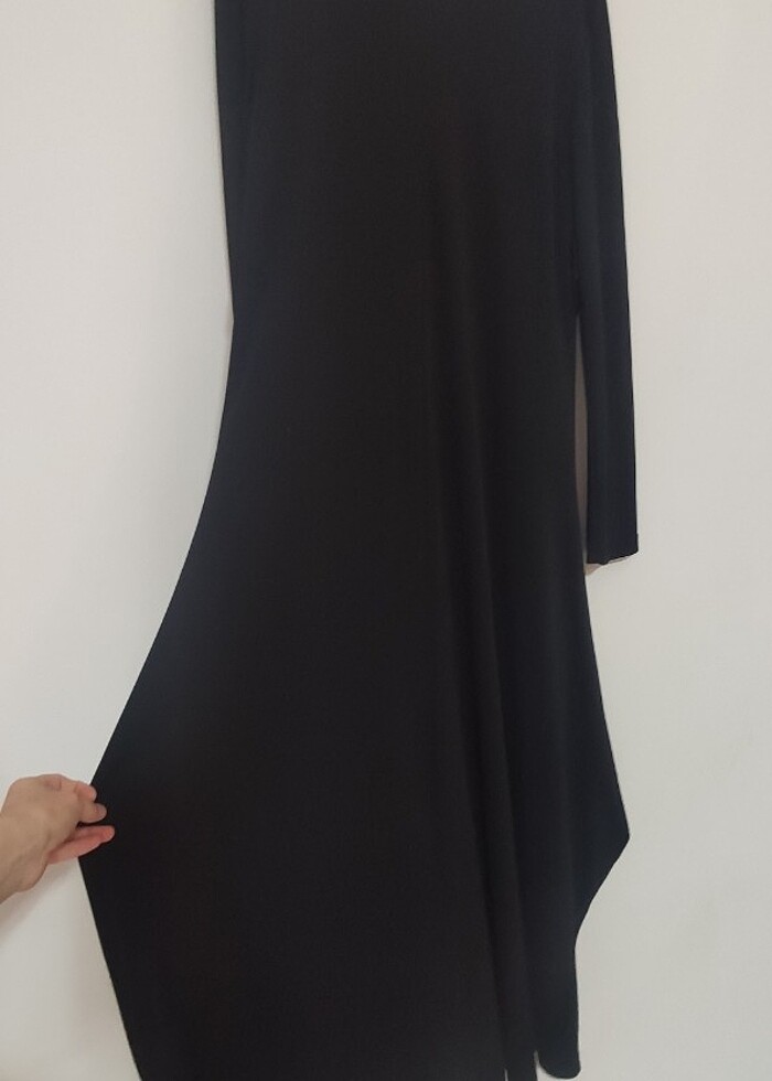 Deri detayli sandy elbise  - Görsel 4