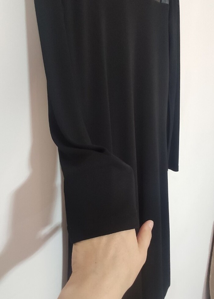 Deri detayli sandy elbise  - Görsel 5