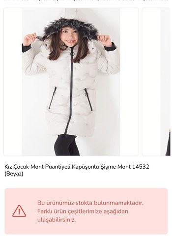 Kız Çocuk Beyaz Kapüşonlu Şişme Mont - Görsel 3