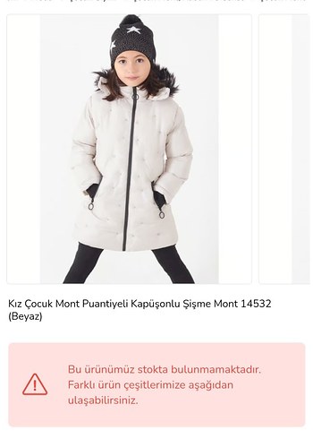 Kız Çocuk Beyaz Kapüşonlu Şişme Mont - Görsel 2