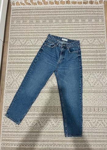 Bershka Mavi Yuksek Bel Denim Jean