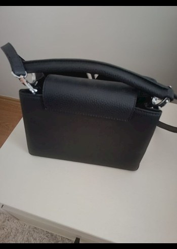 Siyah Deri Tokalı Kadın Çanta - Görsel 6