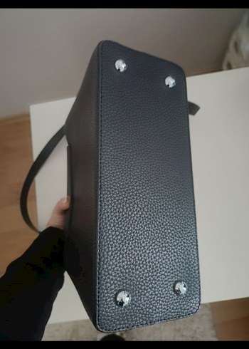 Siyah Deri Tokalı Kadın Çanta - Görsel 7