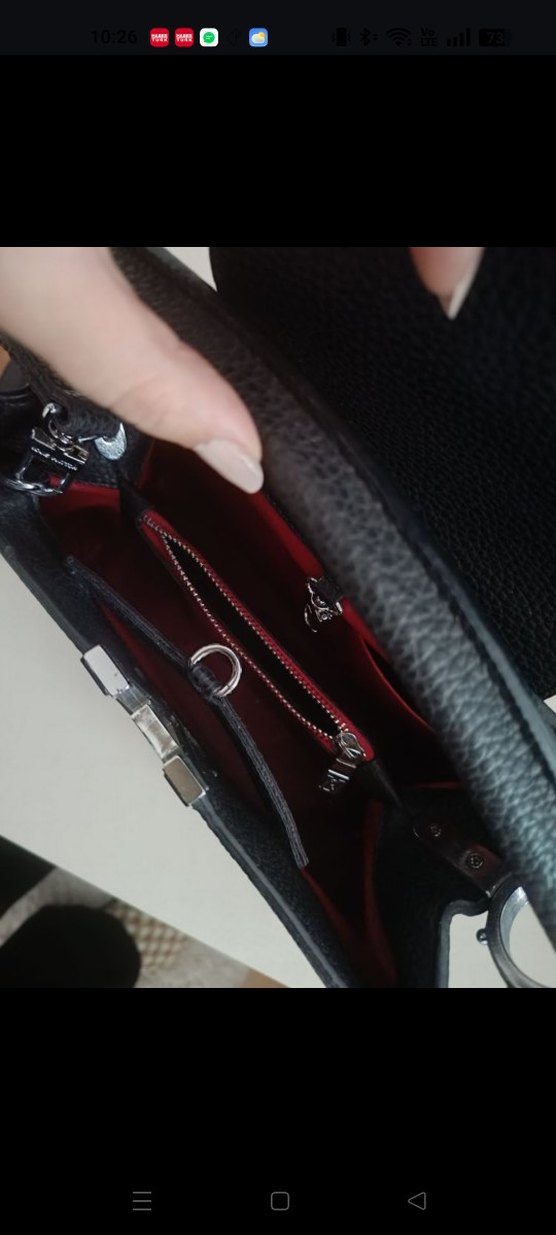 Siyah Deri Tokalı Kadın Çanta - Görsel 4