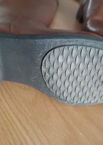 Parlak Kahverengi Tokalı Deri Dizüstü Kadın Çizmesi - Görsel 3