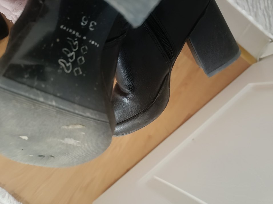 Kemer Detaylı Siyah Deri Biker Dizüstü Bot - Görsel 4