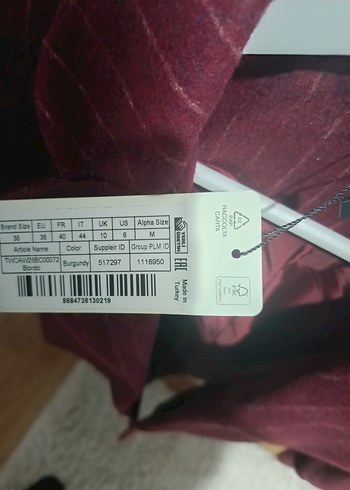 Kemerli Bordo Kadın Blazer Ceket - Görsel 6