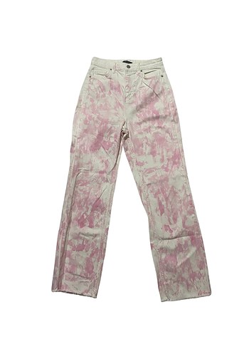 34 Beden Pembe Batik Desenli Kadın Jean