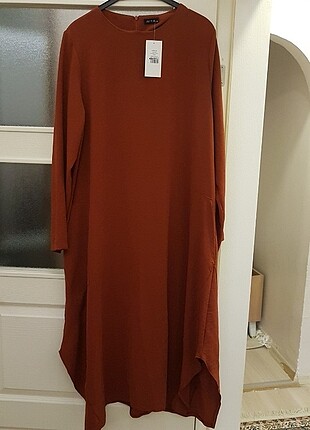 Ayrobin kumaş yeni ve etiketli uzun tunik. Kiremit renktir