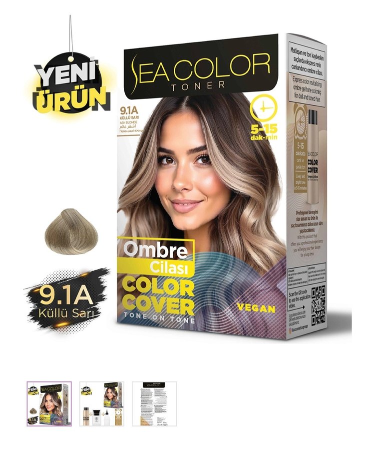 Sea Color 9.1A Ombre Toner Saç Boyası - Görsel 5