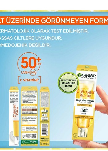 Garnier Vitamin C Güneş Koruyucu SPF 50+ Vegan - Görsel 7
