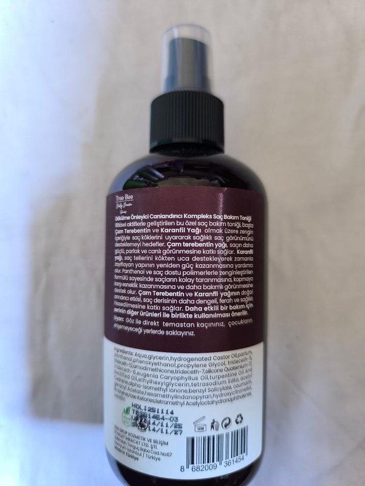True Bee Karanfil & Çam Terebentin Saç Toniği 250 ml - Görsel 3