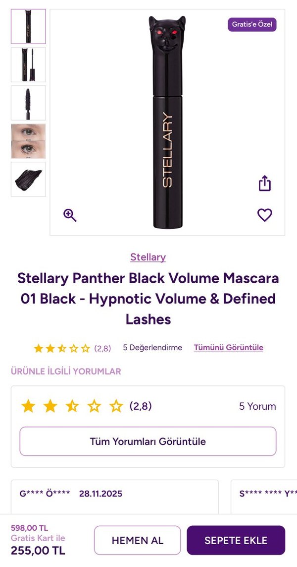 Parlak Siyah Stellary Maskara - Görsel 5