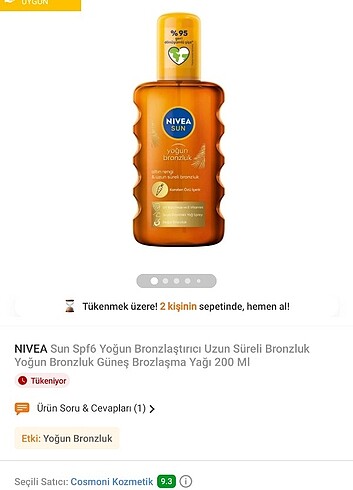 Nivea Sun bronzlaştıcı