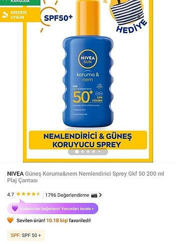 Nivea Sun 50 koruma & nem
