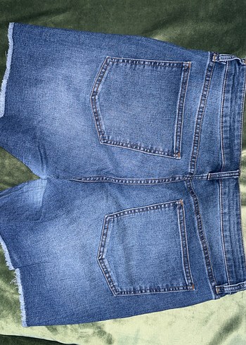 Kadın Mavi Midi Kot Şort - Görsel 3