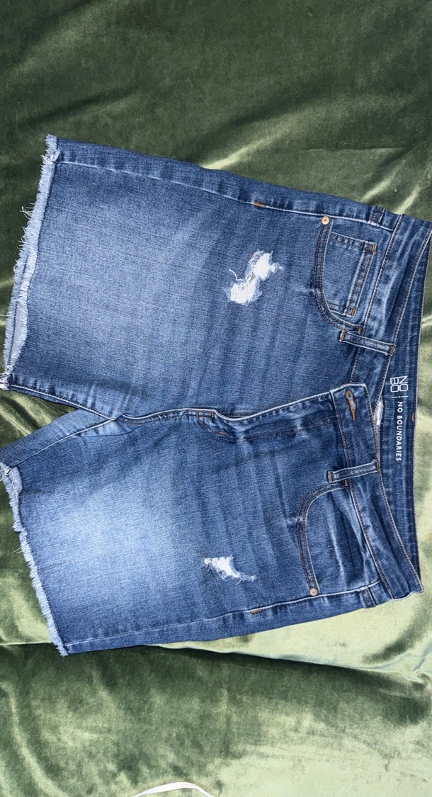 Kadın Mavi Midi Kot Şort - Görsel 2