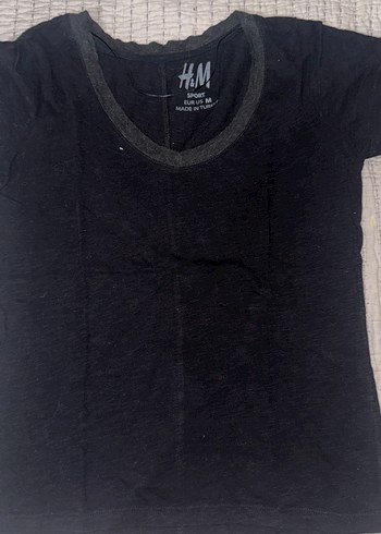H&M Siyah V Yaka Basic Tisort