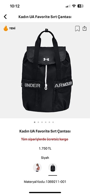 Under armour sırt çantası