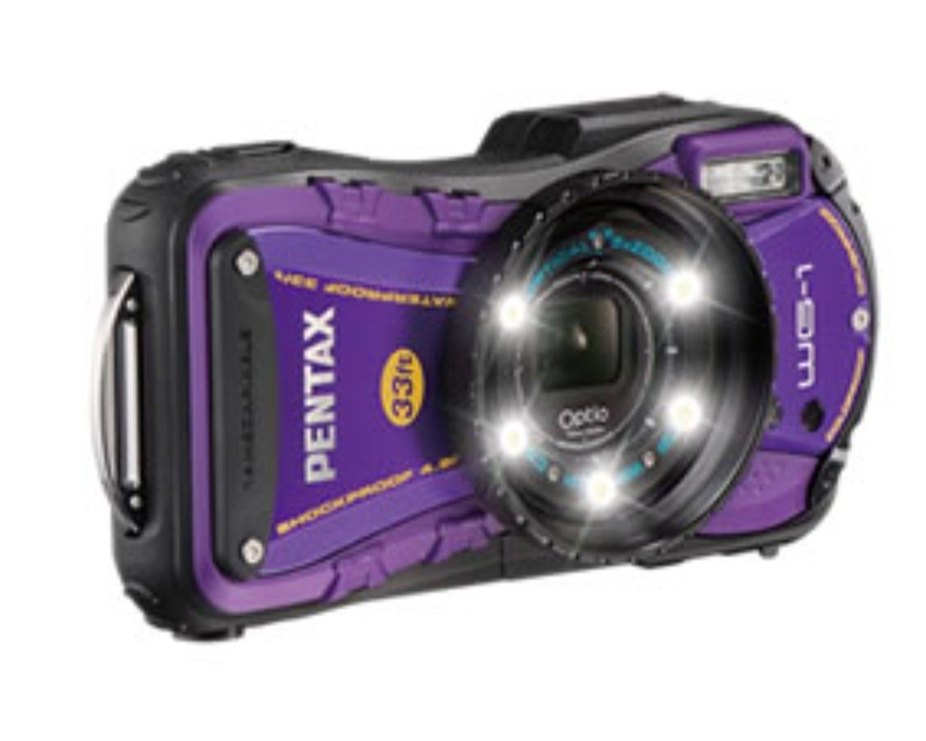 Pentax Optio WG-1 Mor Su Geçirmez Dijital Kamera Ricoh GPS - Görsel 3