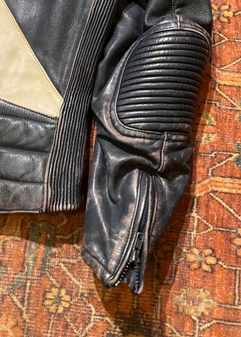 Deri Ceket Biker Vintage Mont Motor - Görsel 4