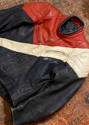 Deri Ceket Biker Vintage Mont Motor - Görsel 8