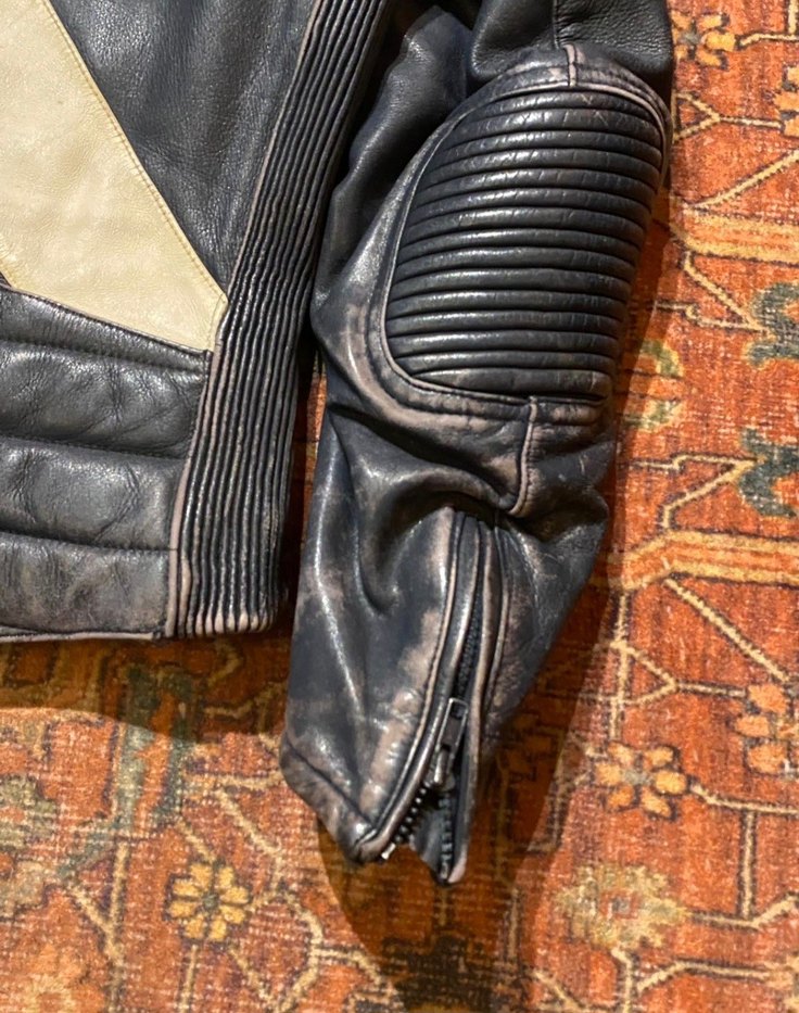 Deri Ceket Biker Vintage Mont Motor - Görsel 4