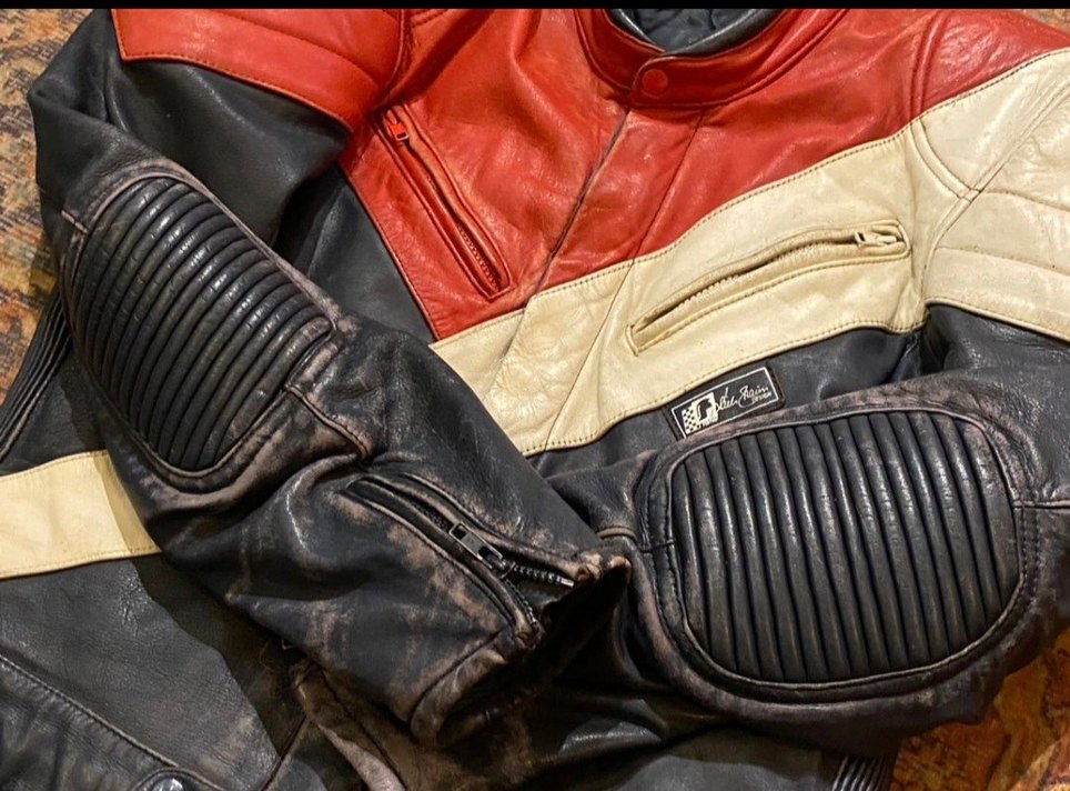 Deri Ceket Biker Vintage Mont Motor - Görsel 3